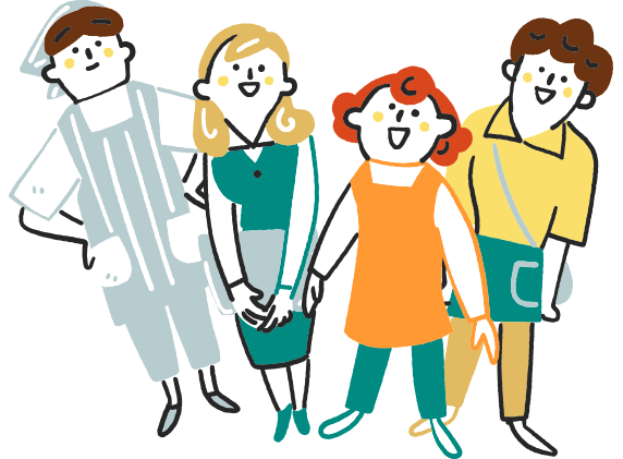 スタッフと利用者のイラスト